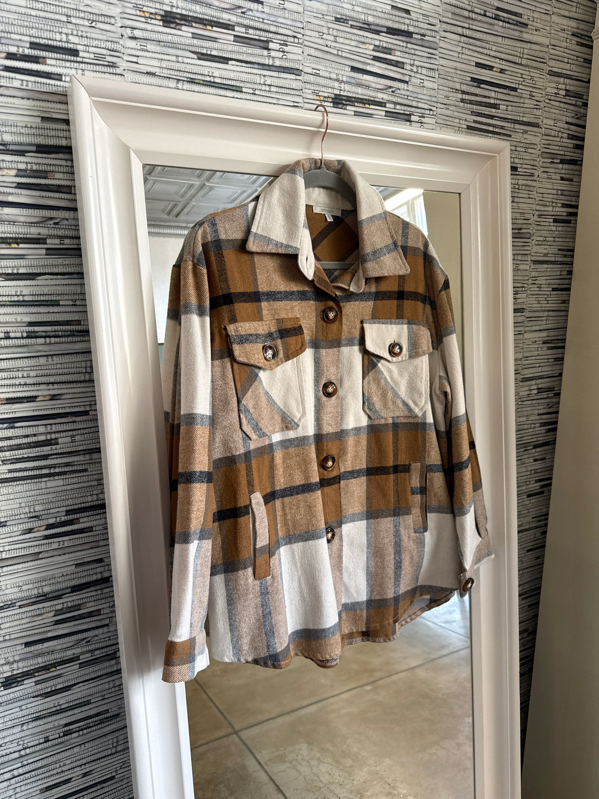 Veveret Size M brown/cream Shacket