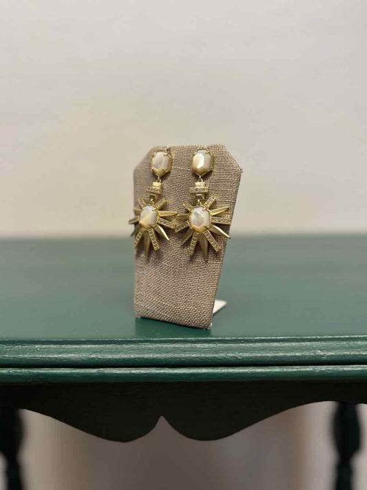kendra Scott gold/cream Dangle Earrings