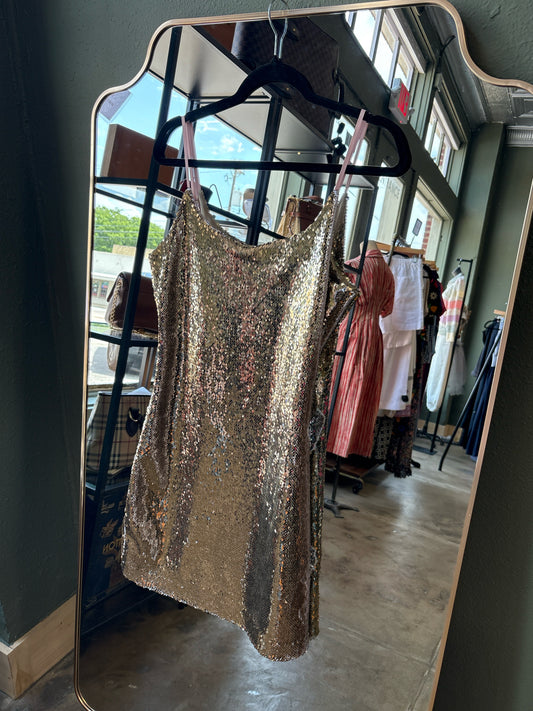 Designers Remix Size 38 Rose Gold Sequin Dress