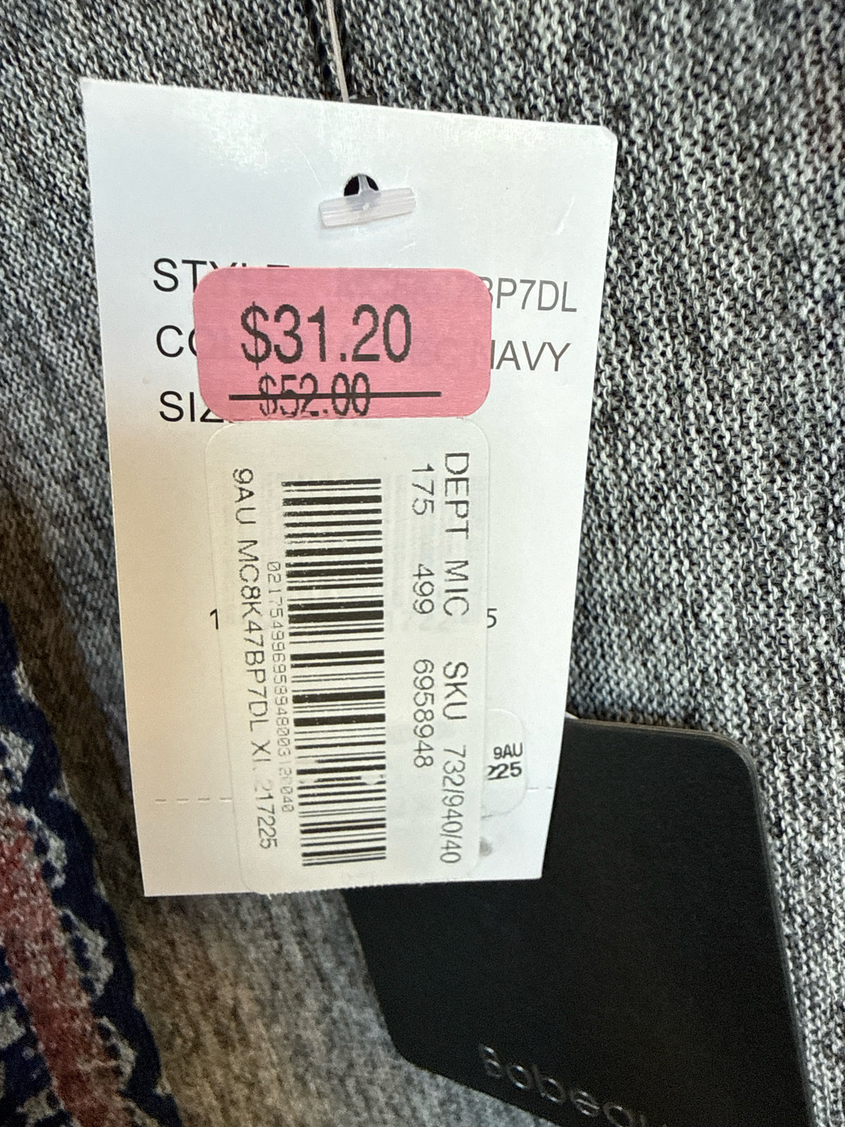 Bobeau Size XL Gray/Blue Kimono/Shawl