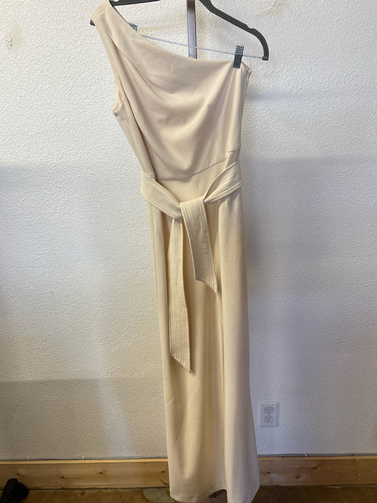 ANTONIO MELANI Size 4 Cream One shoulder Romper