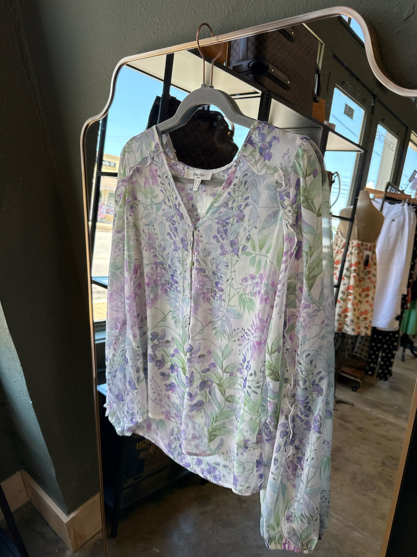 Haver + Blair Size M Purple/Green Top