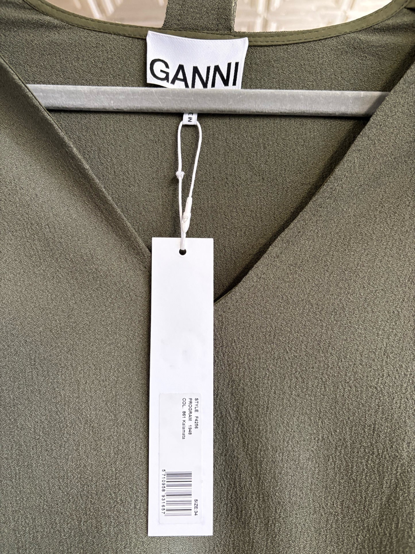 Ganni Size 34 Olive Dress