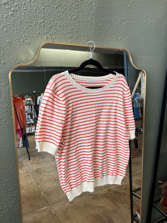 staccato Size XL Orange/Cream Top