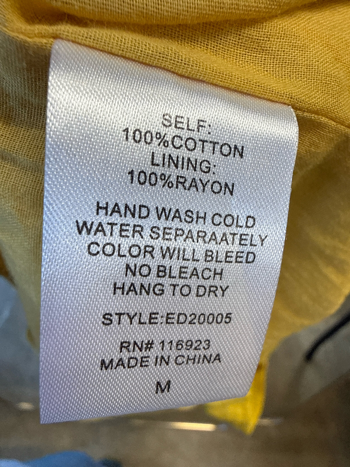 Easel Size M Mustard Dress
