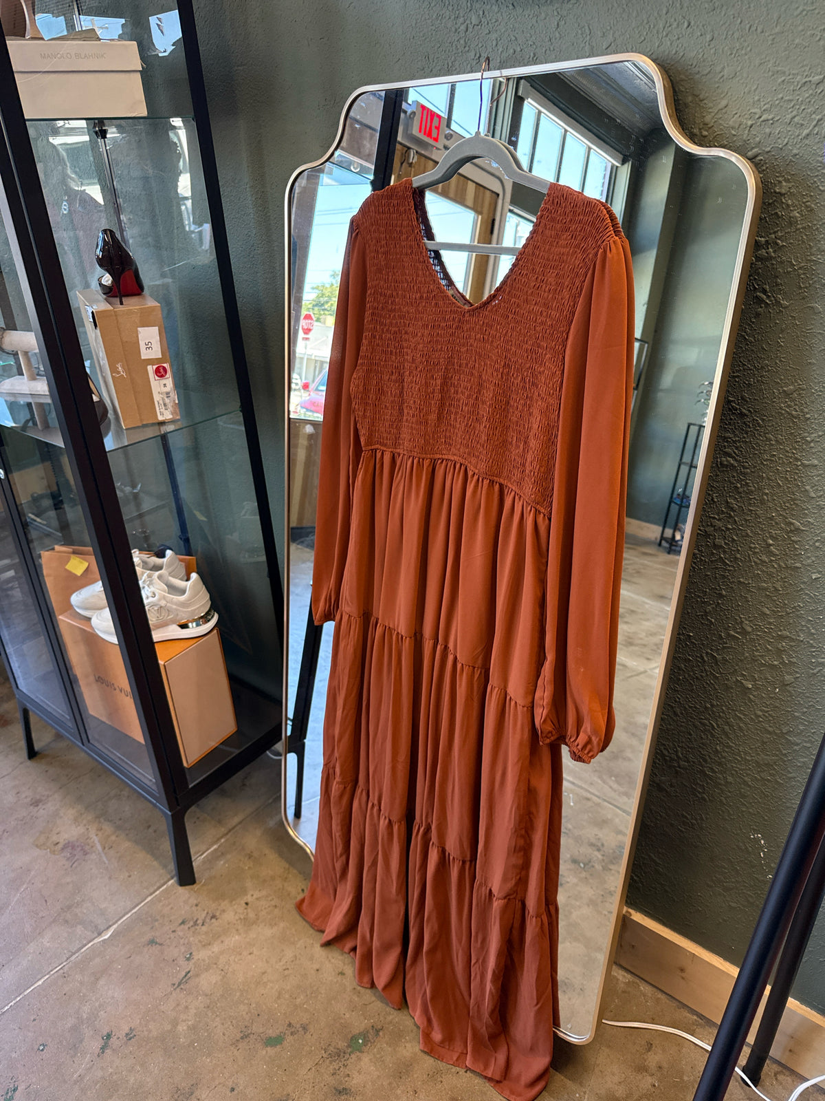 Andree Size L Burnt Orange Dress