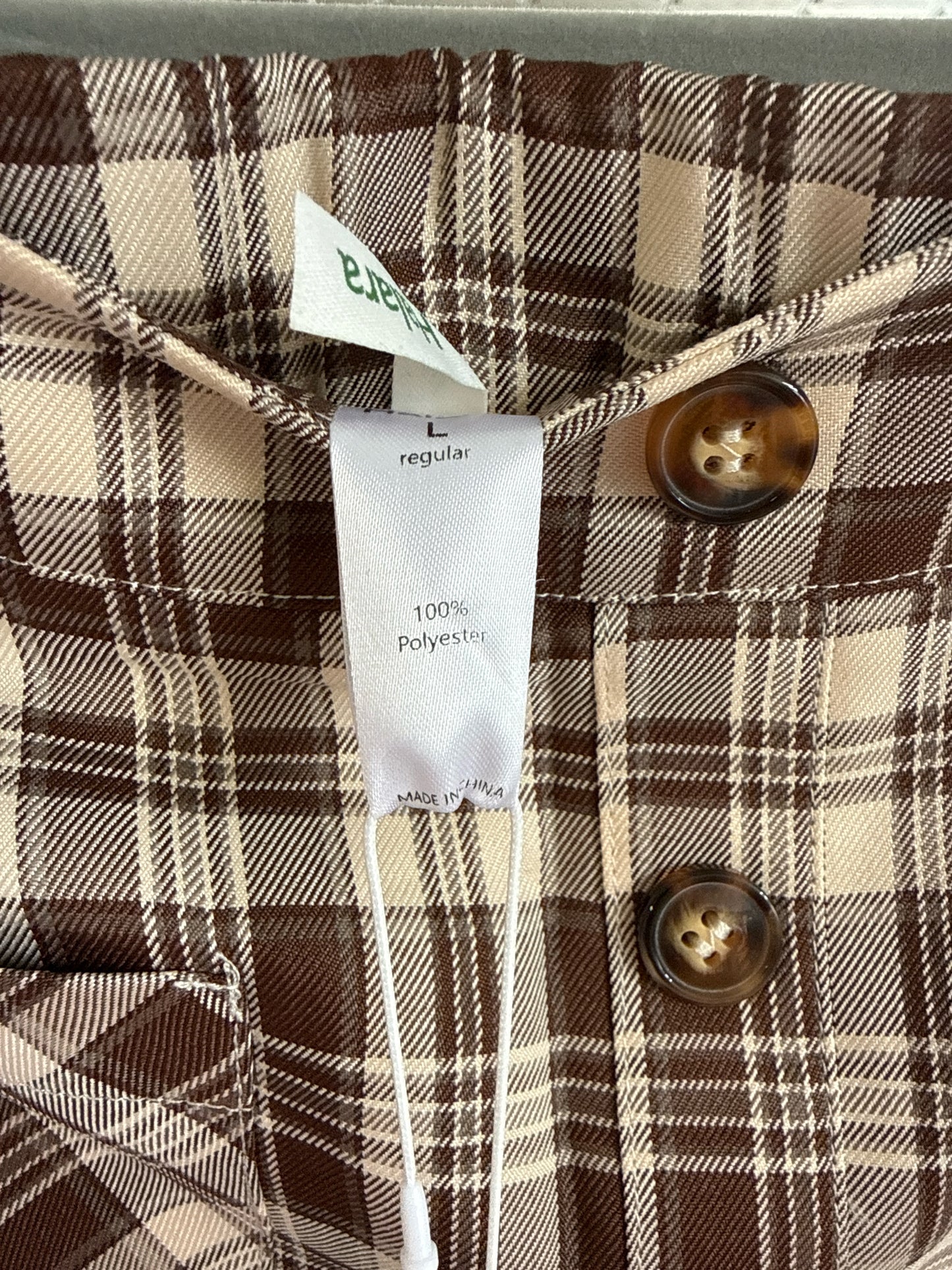 Halara Size L Brown Plaid Skirt