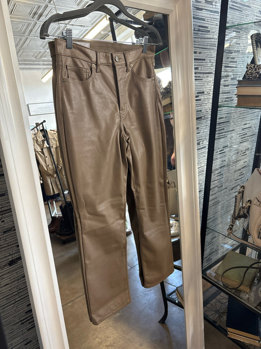 GAP Size 27 Taupe faux leather Pants