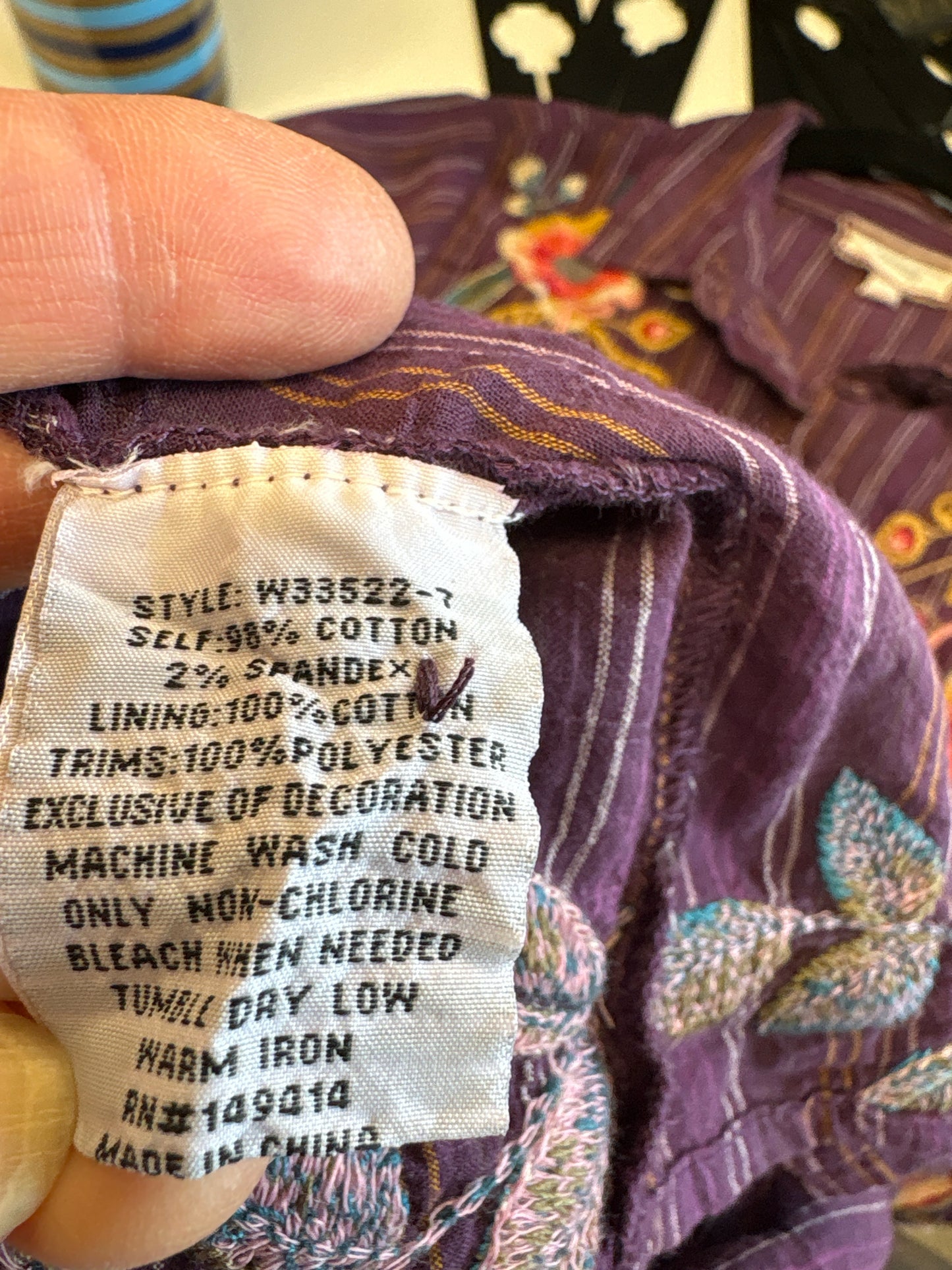Johnny Was Size XS purple multi Dress