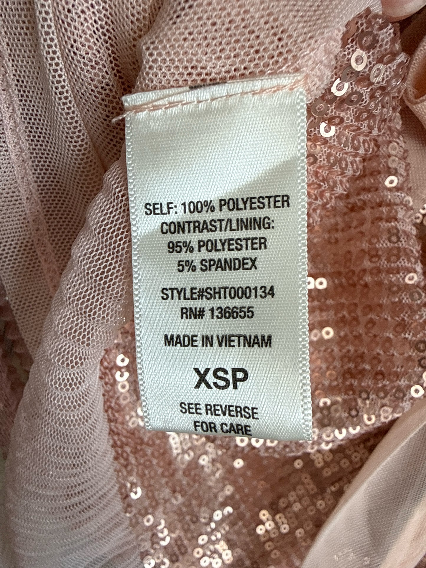 sarah hann Size XSP Rose Sequin Top