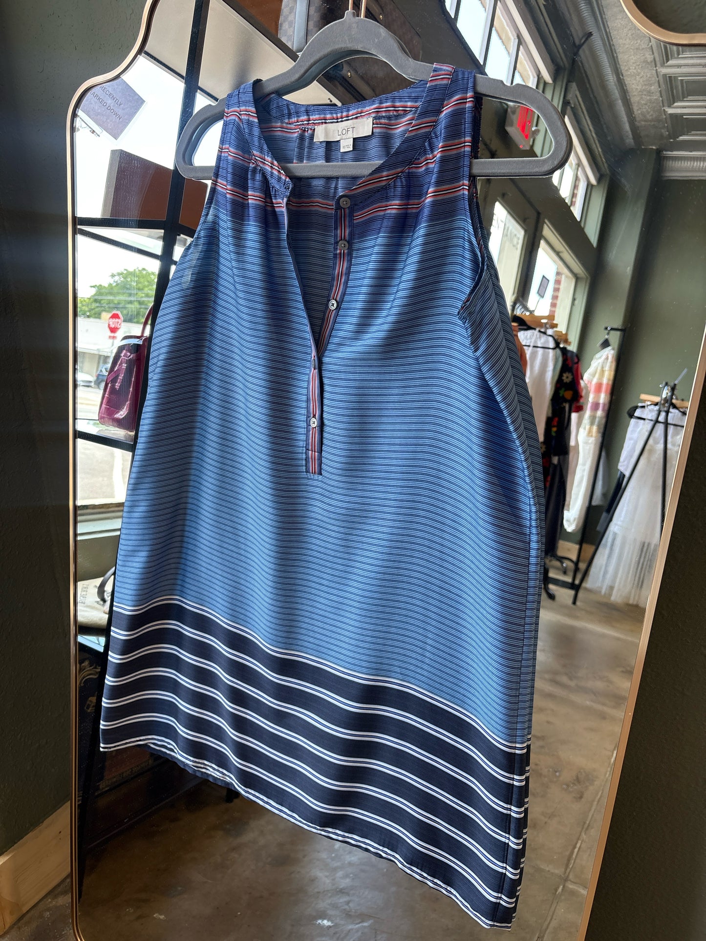 LOFT Size XS blue + multi Dress