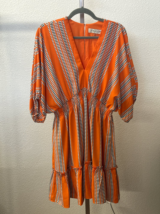 taylor Size 10 Orange/Multi Polka Dot Dress