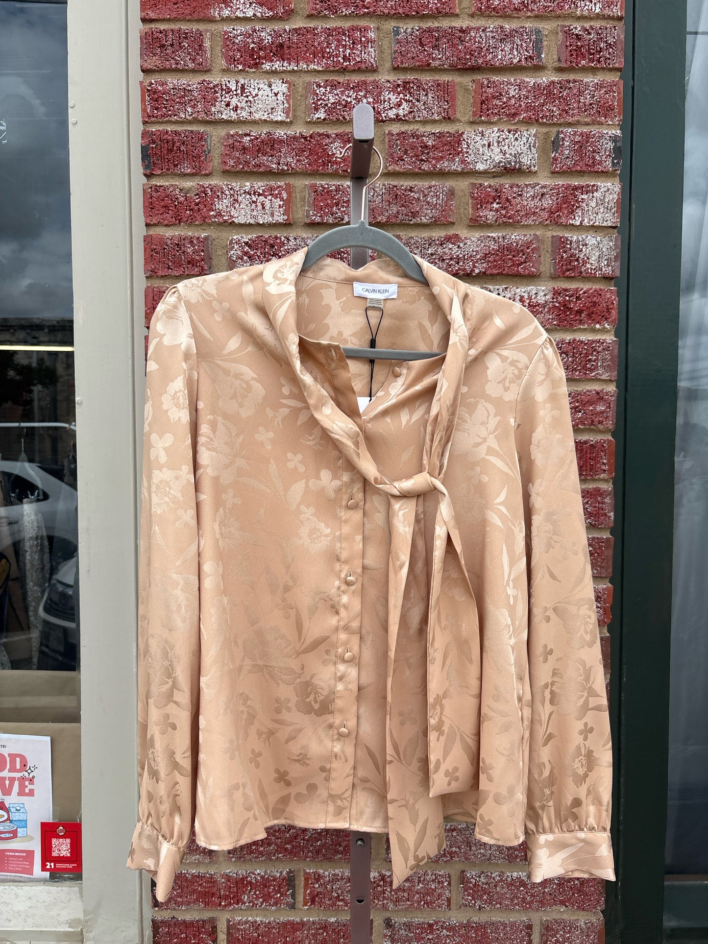 Calvin  Klein Size PM dark champagne Floral Top