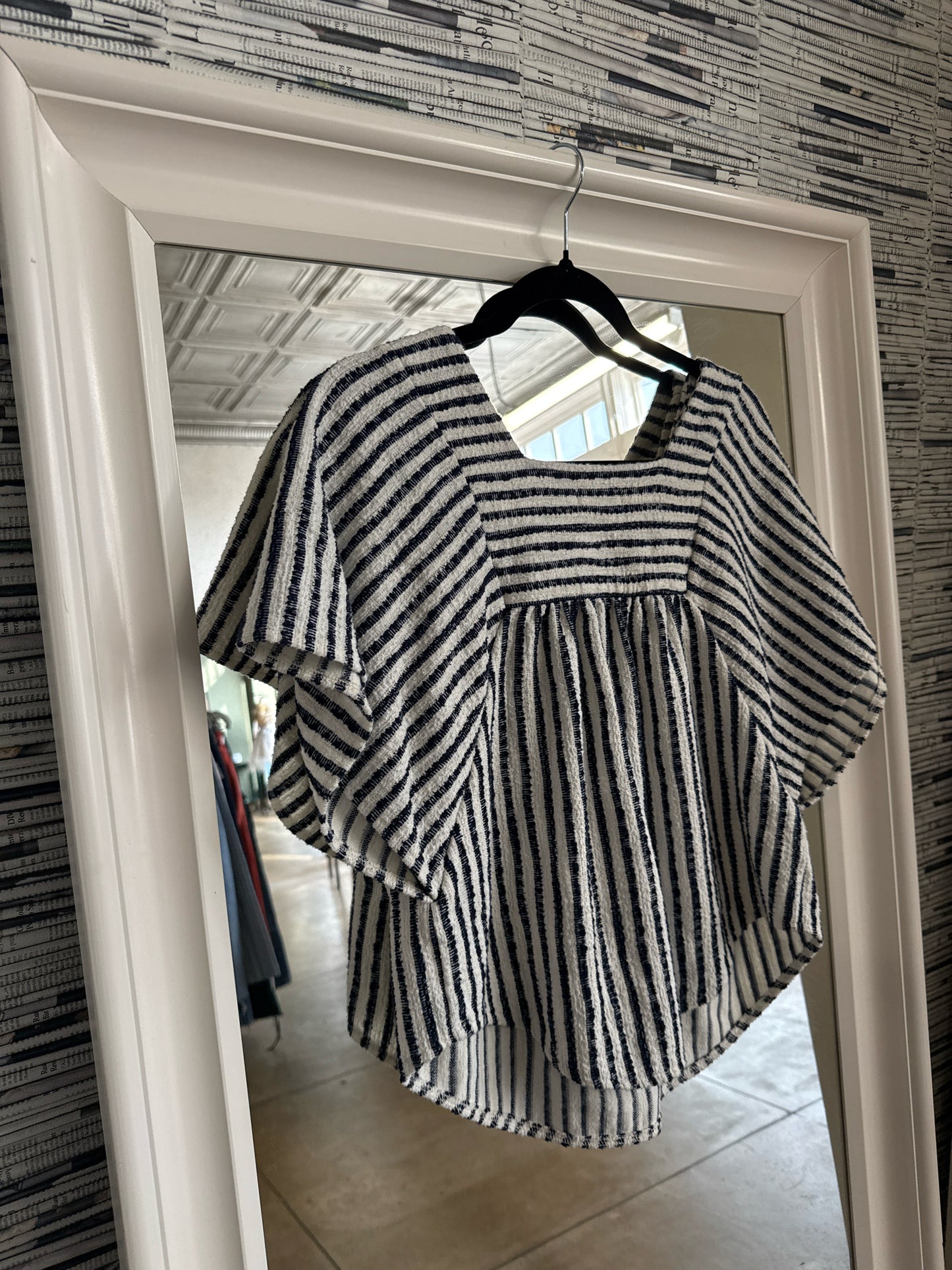 MADEWELL Size S White/Blue Top