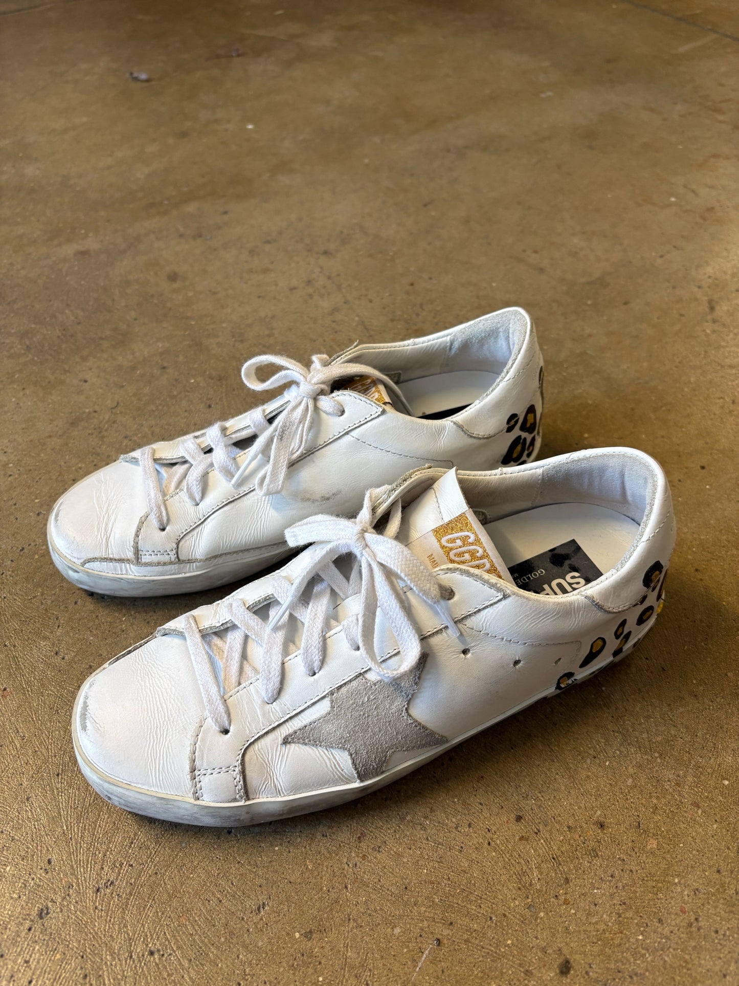 Golden Goose Shoe Size 37 white/multi Leopard Sneakers