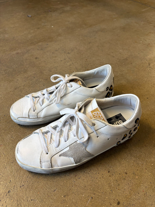 Golden Goose Shoe Size 37 white/multi Leopard Sneakers