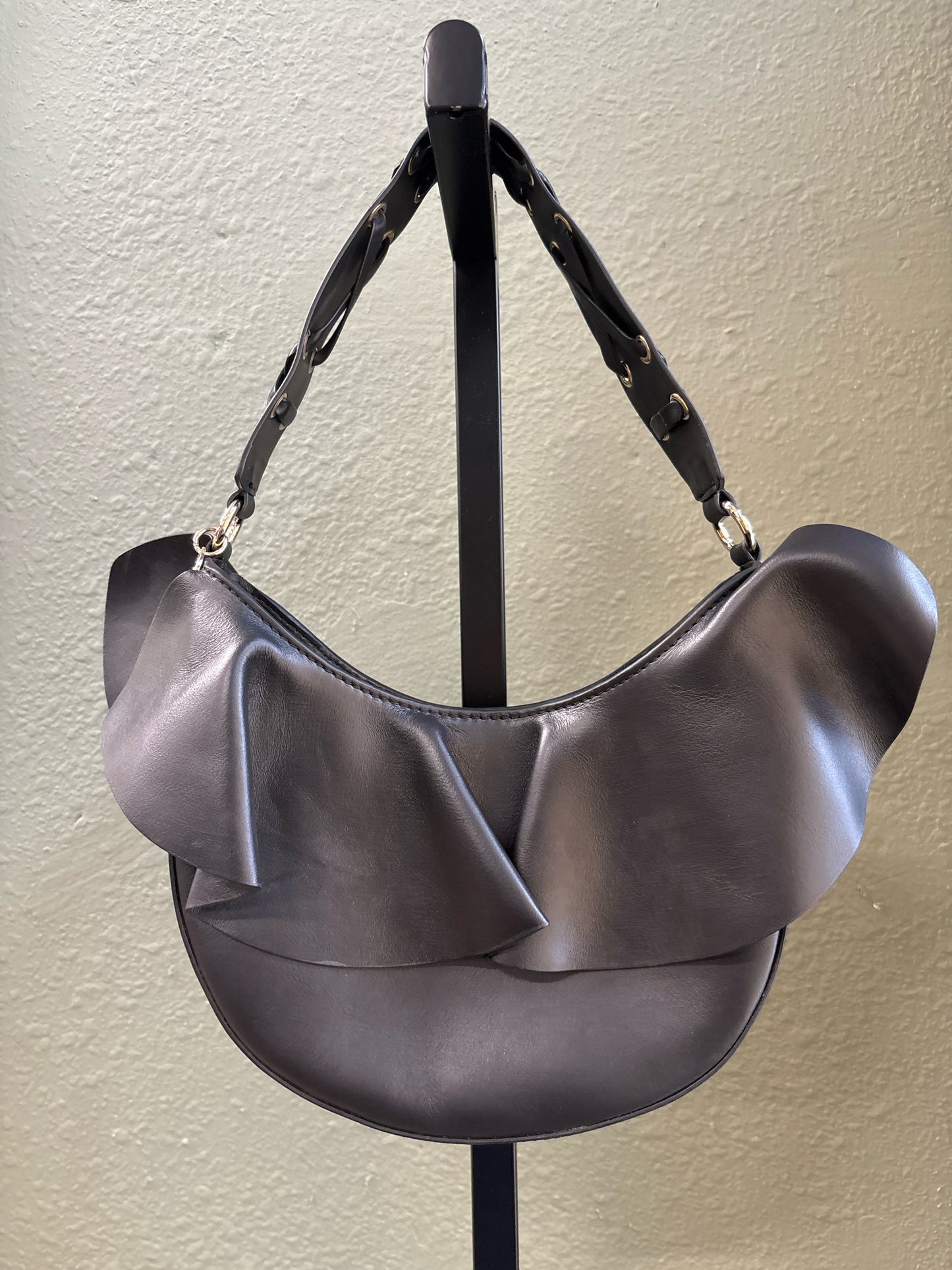 Red Valentino Black Ruffle Purse