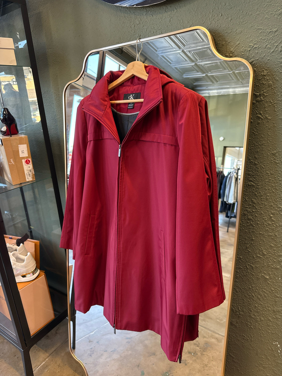 CALVIN KLEIN Size XL Red Coat