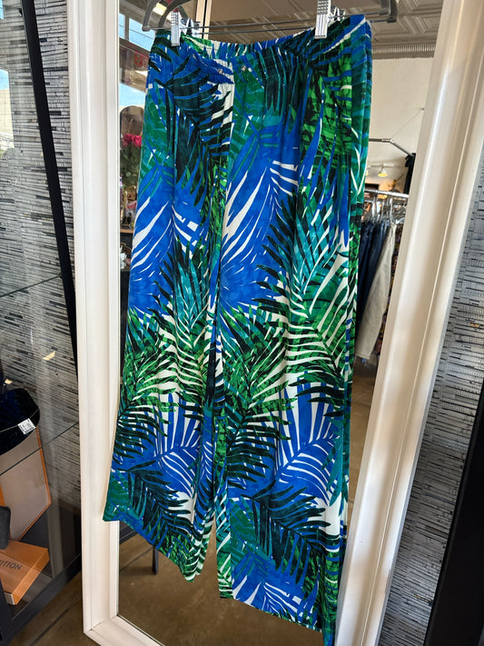 Calvin  Klein Size S Blue/Green Tropical Floral Pants