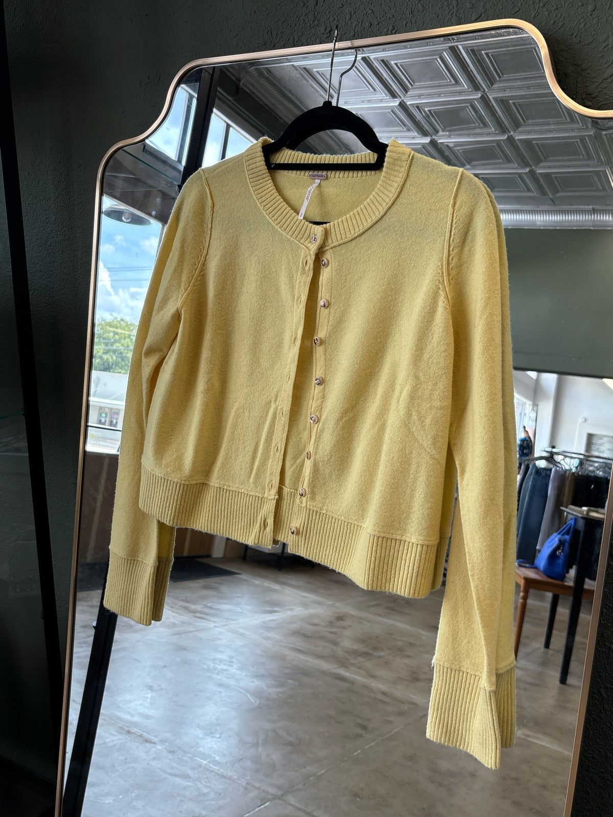 free people Size XS Canary Yellow Cardigan