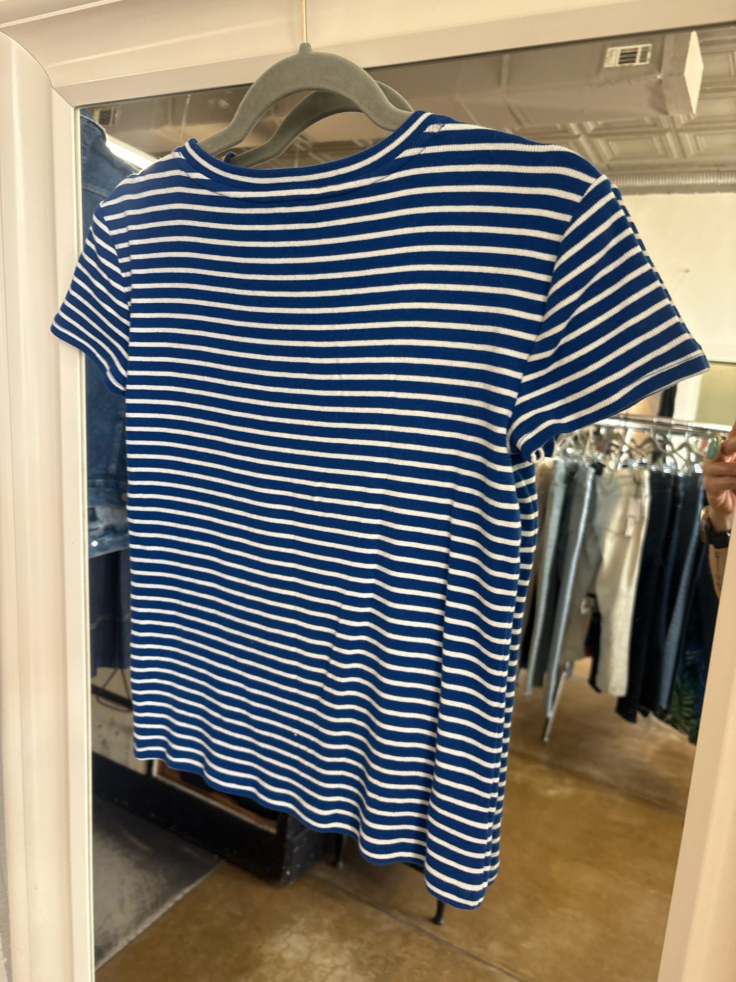 LOFT Size S blue and white Top