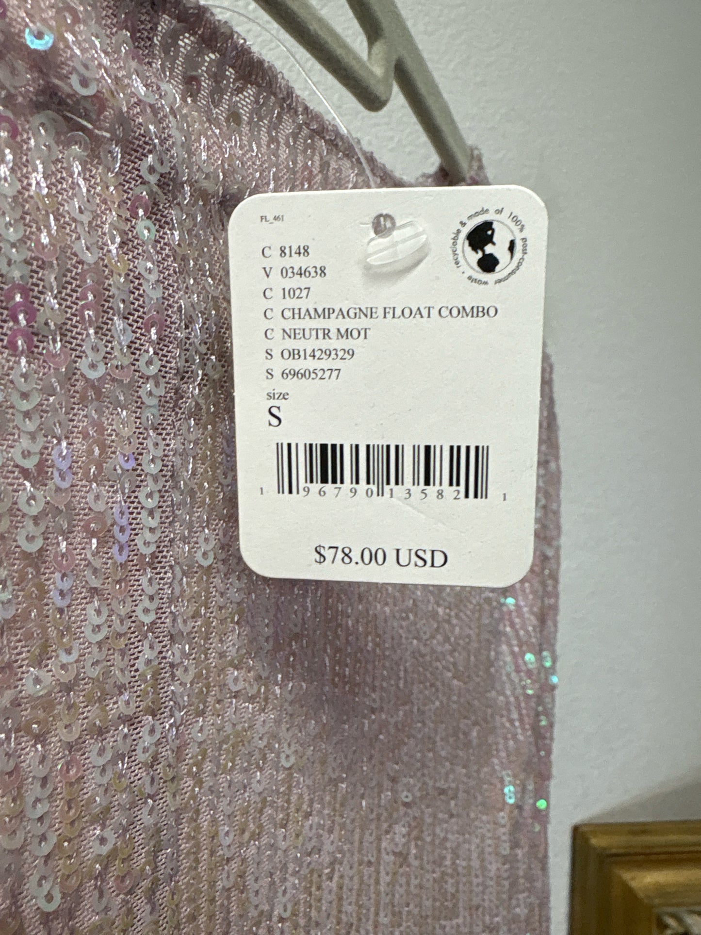 free people Size S Rose Sequin Top