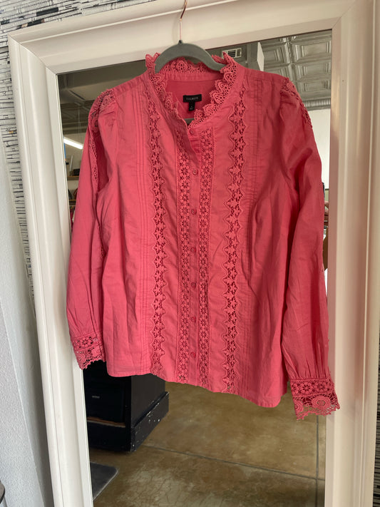 TALBOTS Size S Salmon Lace Top