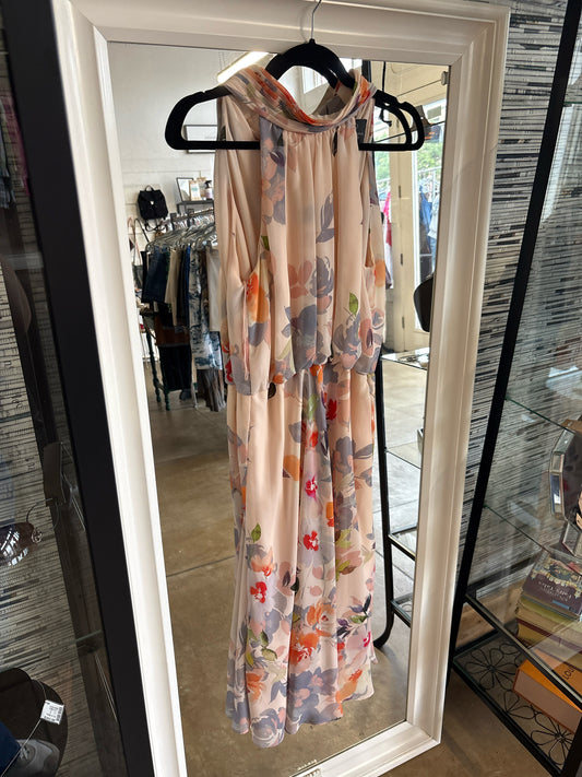 Adrianna Papell Size 6 Cream/multi Floral Dress