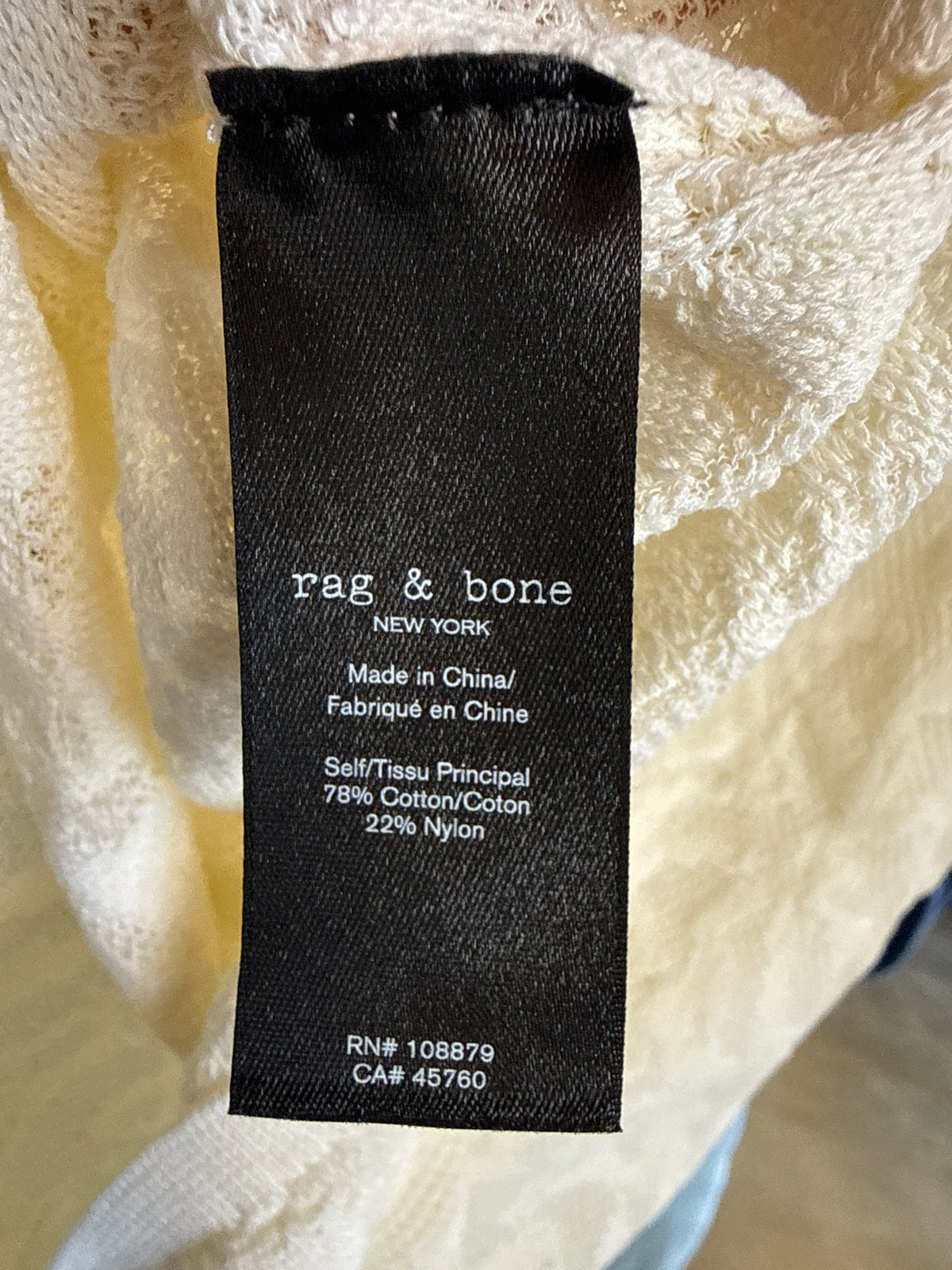 Rag & Bone Size S Cream Top