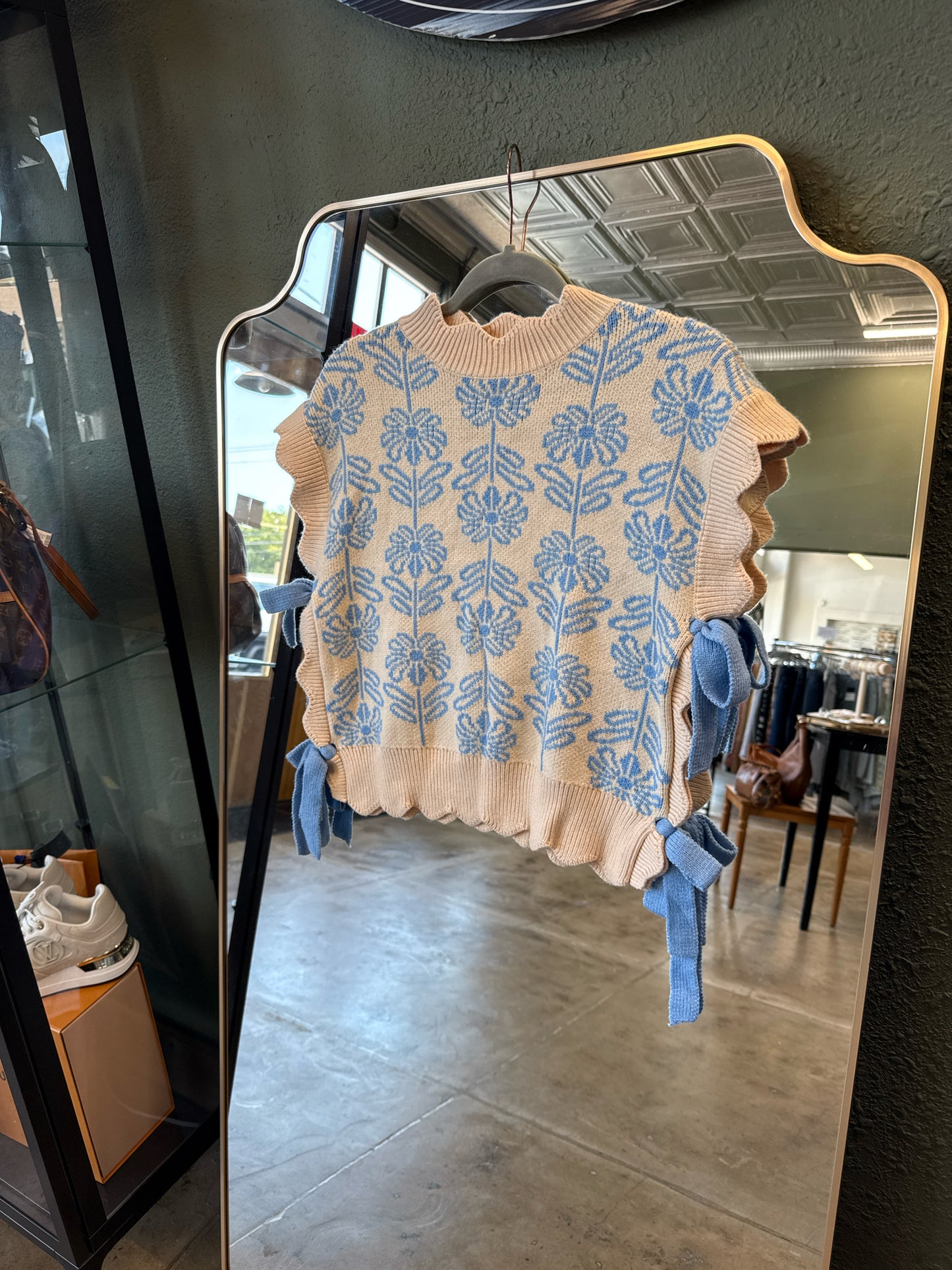 &merci Size L Cream/Blue Top