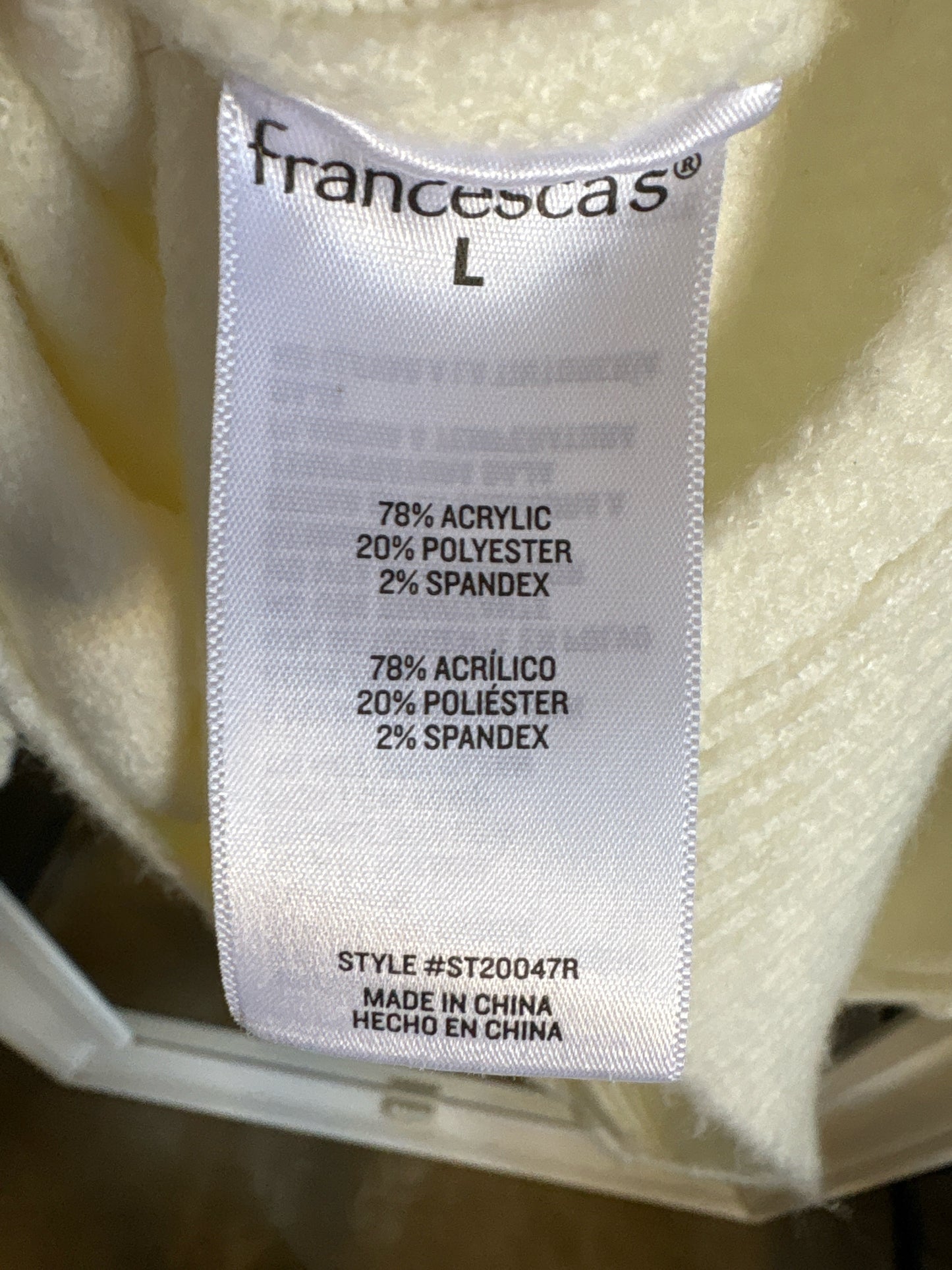 Mi Ami Size L Cream Pearls Dress