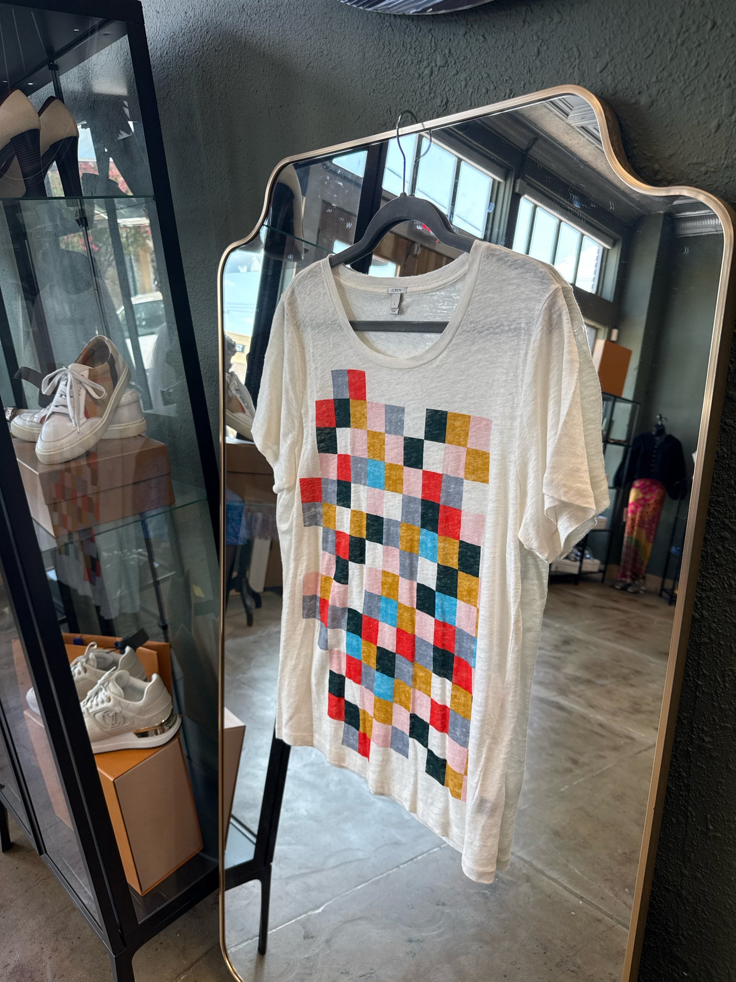 Jcrew Size L Cream/multi Top