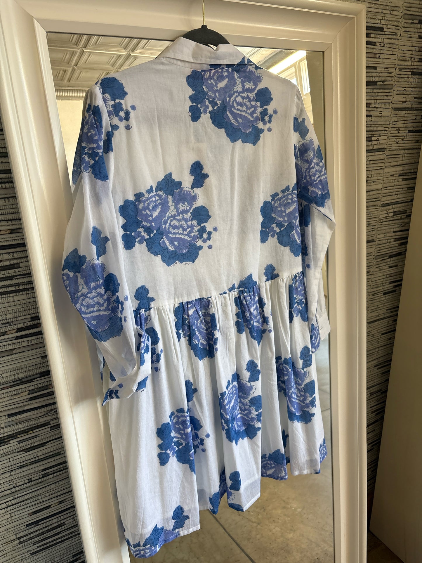 OLIPHANT Size S White and Blue Dress