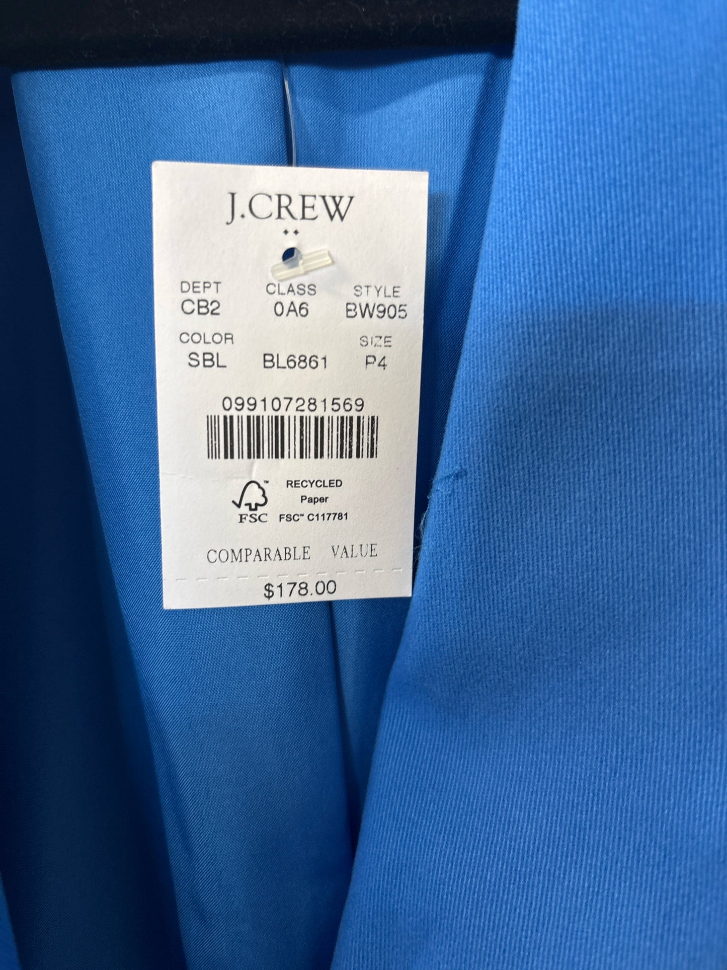 J. CREW Size 4P Blazer
