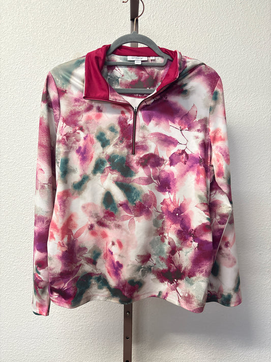 CHICO'S Size 3 white/multi Floral Pullover/Hoodie
