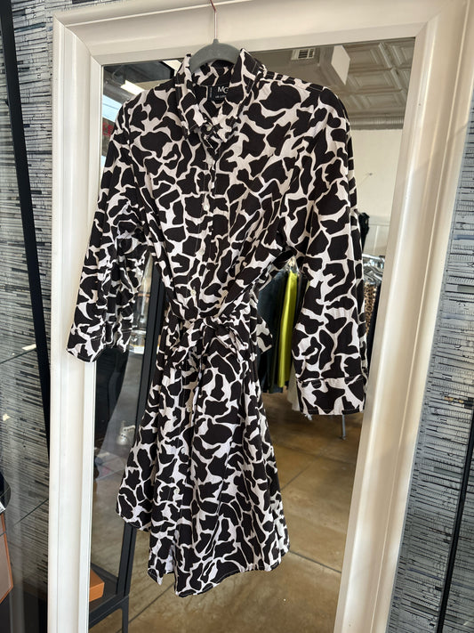 MG Collection Size M B&W Animal Pattern Dress