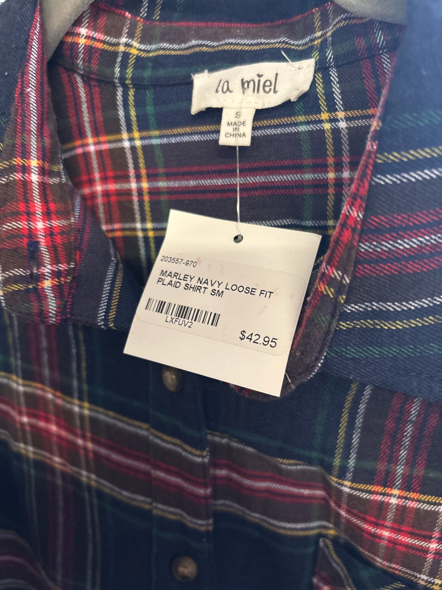 LA MIEL multi Plaid Top