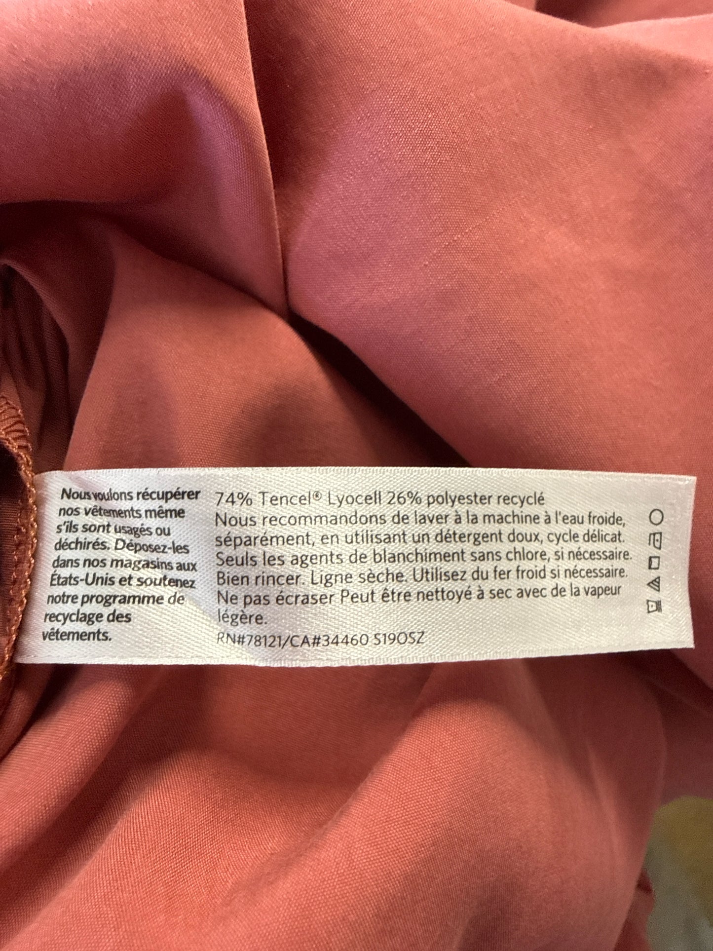 EILEEN FISHER Size L Salmon Dress