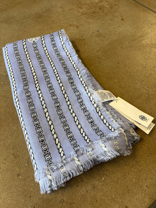 Tory Burch light blue/multi Chain Scarf