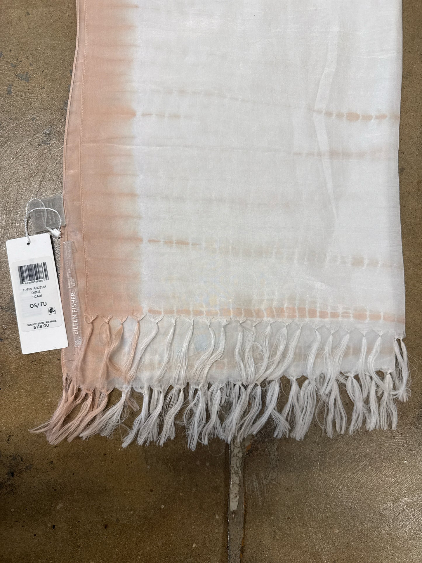 EILEEN FISHER White/Coral Scarf