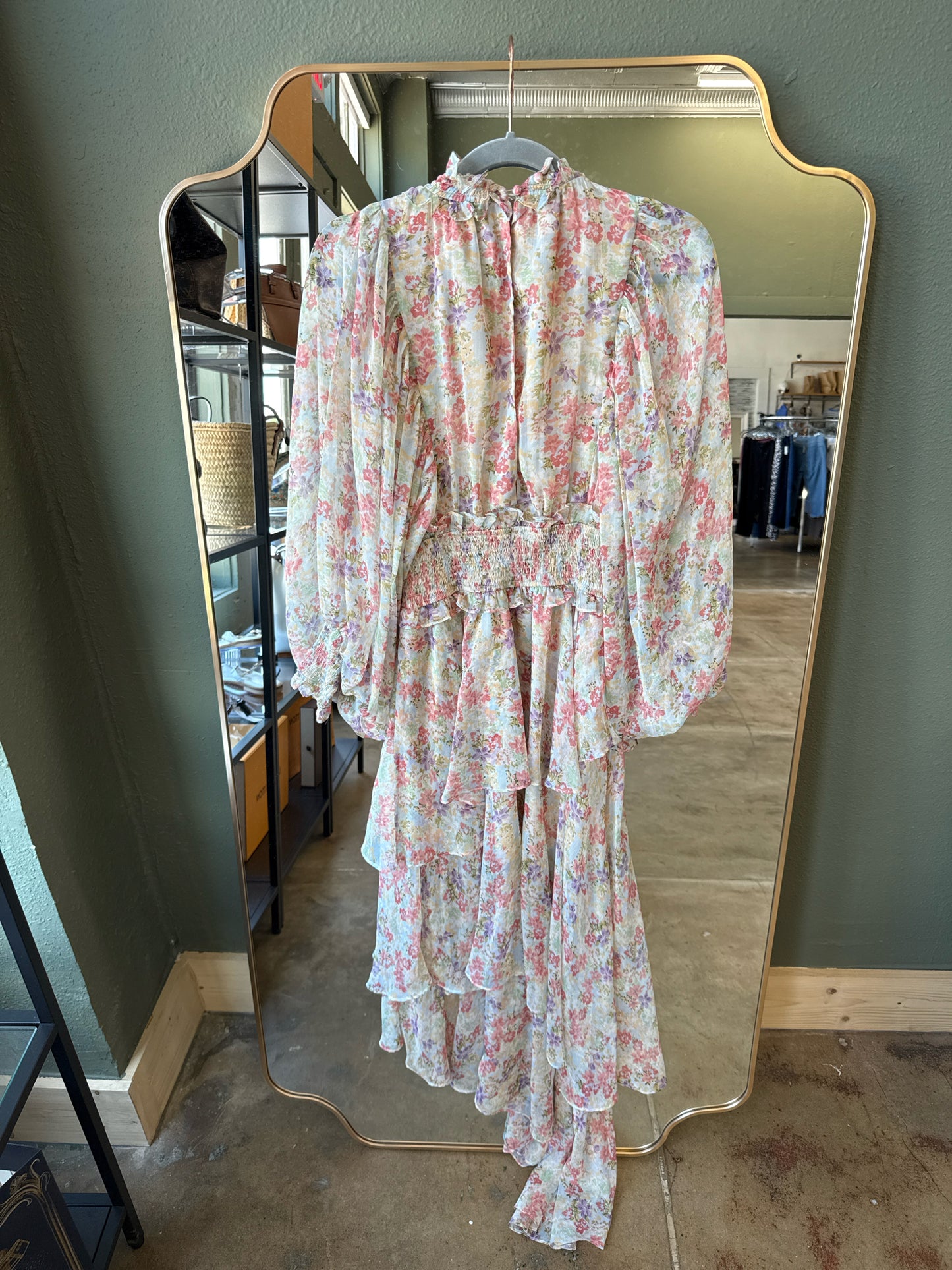 ELLIATT Size S Ivory/Multi Floral Dress