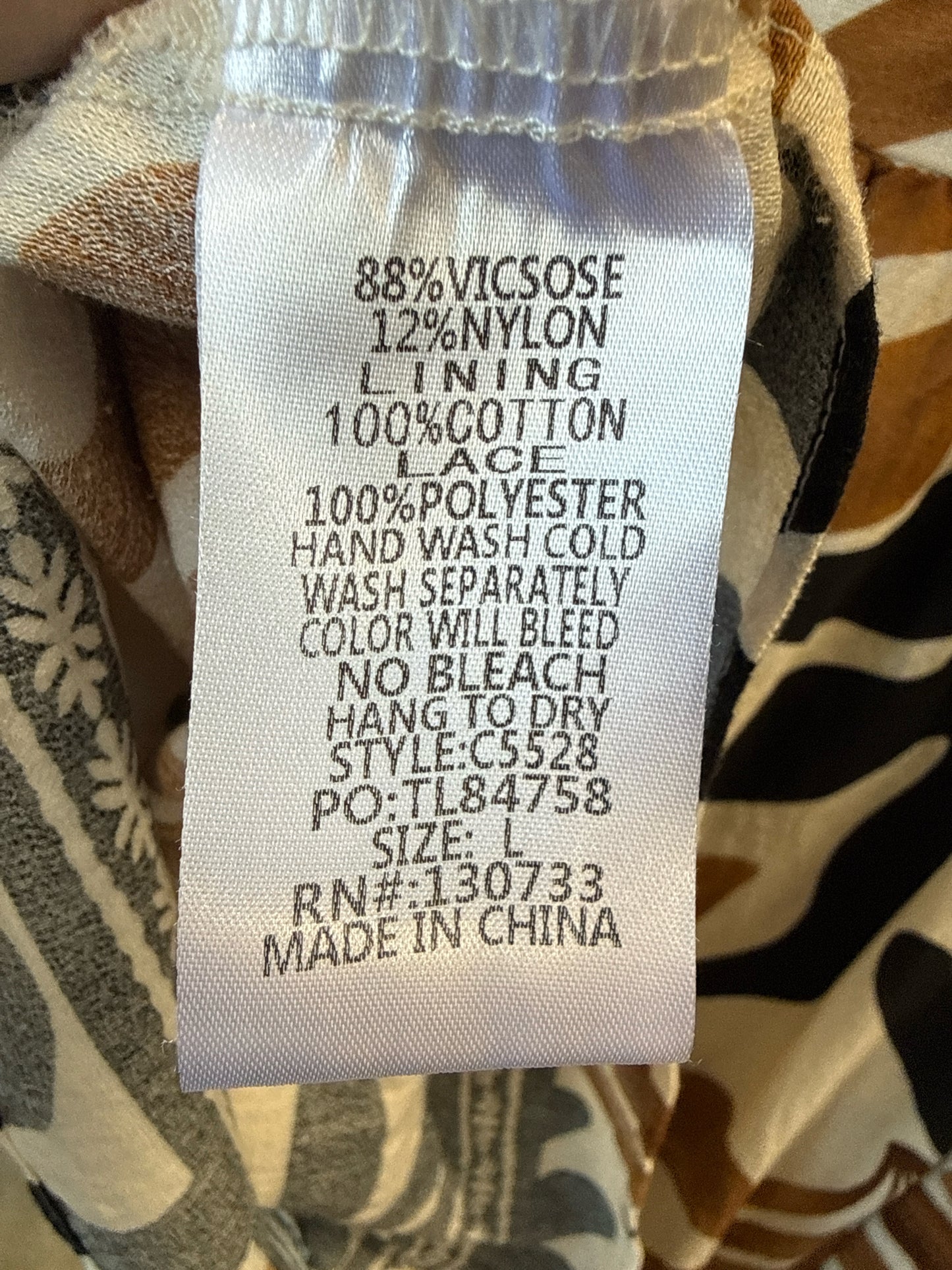Umgee Size L Cream/Brown Top