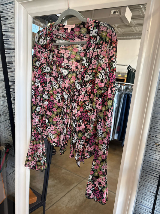 Rose and Grey Size M multi Floral Top