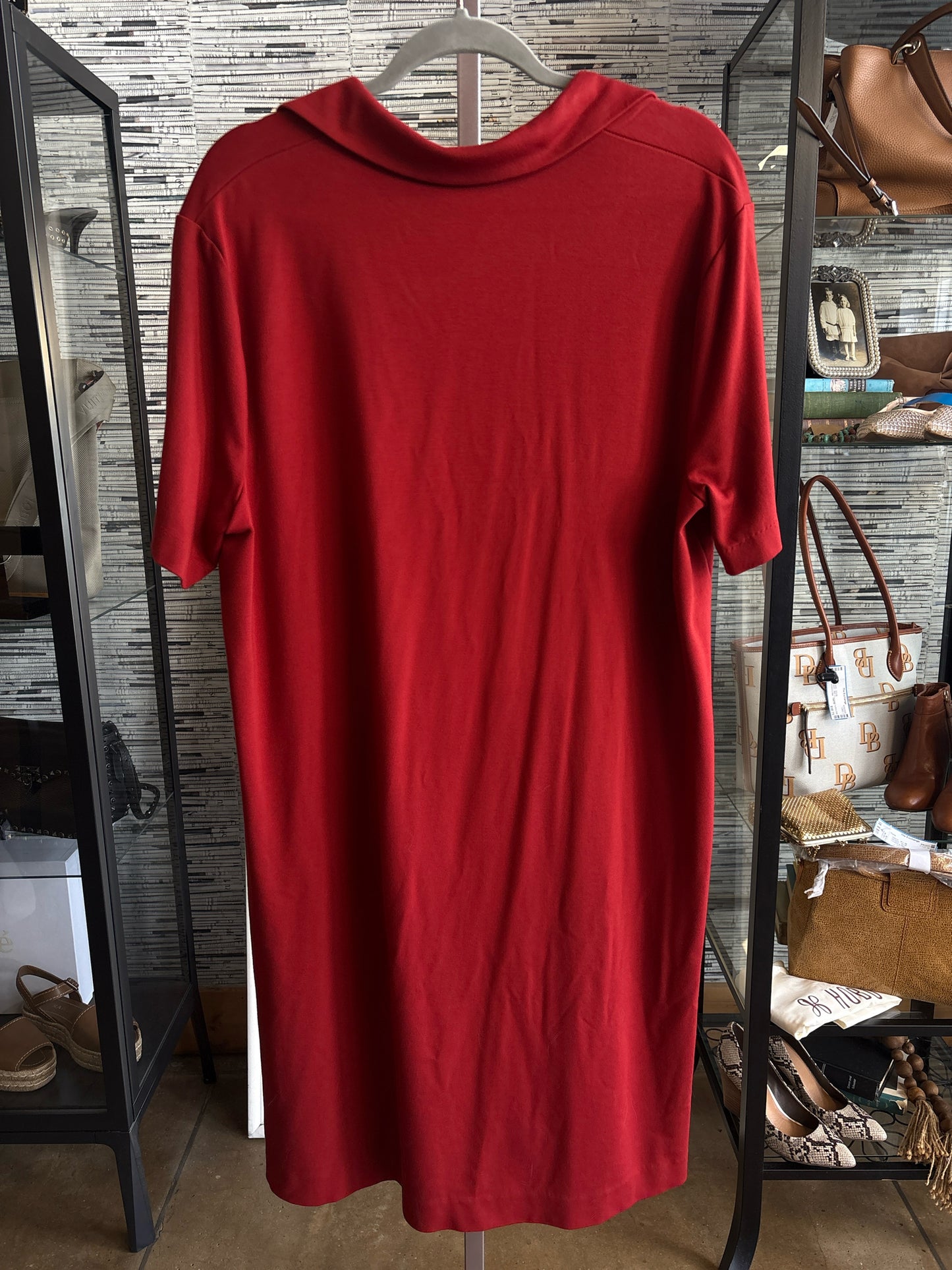 CHICO'S Size 3 Burnt Orange Cheetah Detail Dress