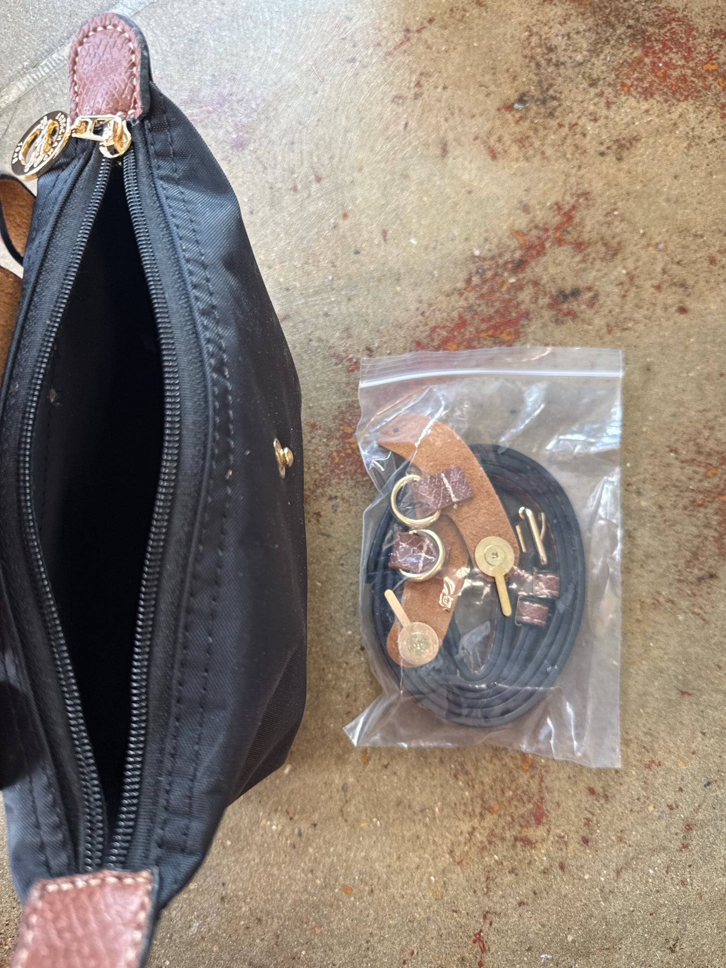 Longchamp Black/Brown Bag