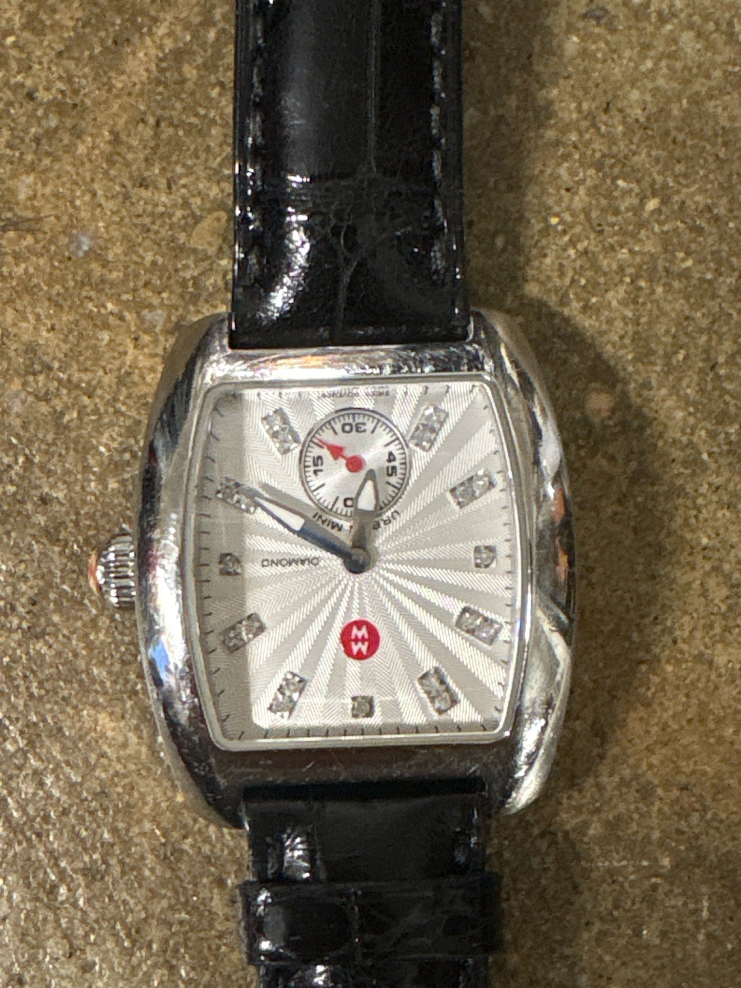 Michele Black/Silver Watch