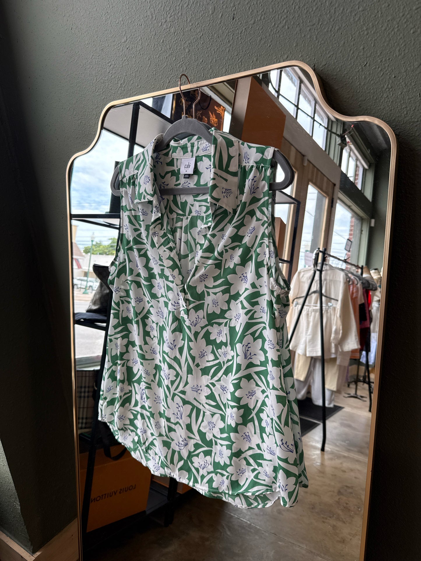 Cabi Size M Green/Blue Top