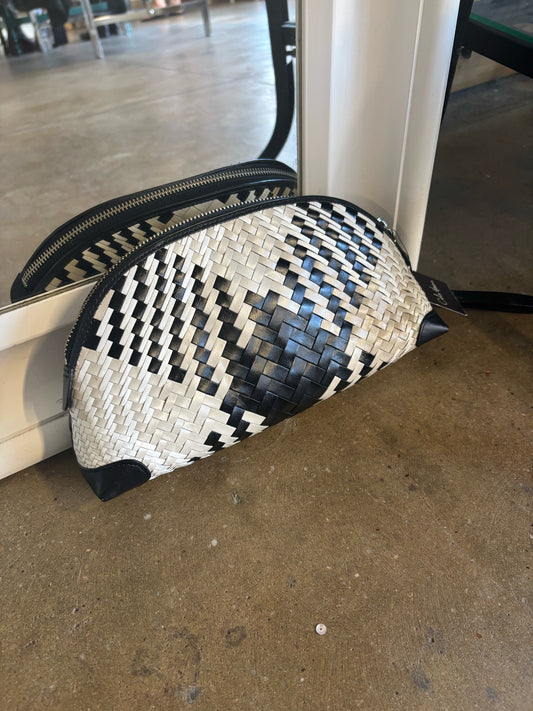 Cole Haan Black/White Woven Wallet/Wristlet