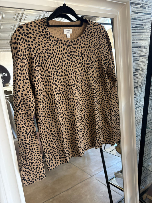 j crew Size S Tan/Black Cheetah Top