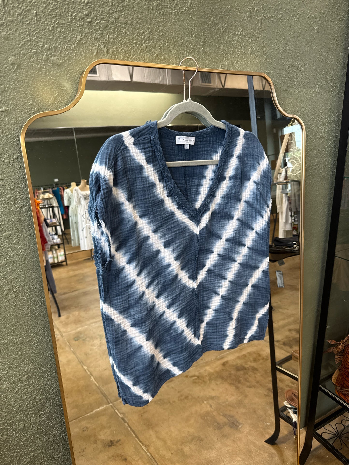 Michael Stars Size S Blue/White Top